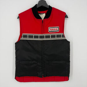 Vintage 90's Yamaha Black Red Insulated Vest Men Size M